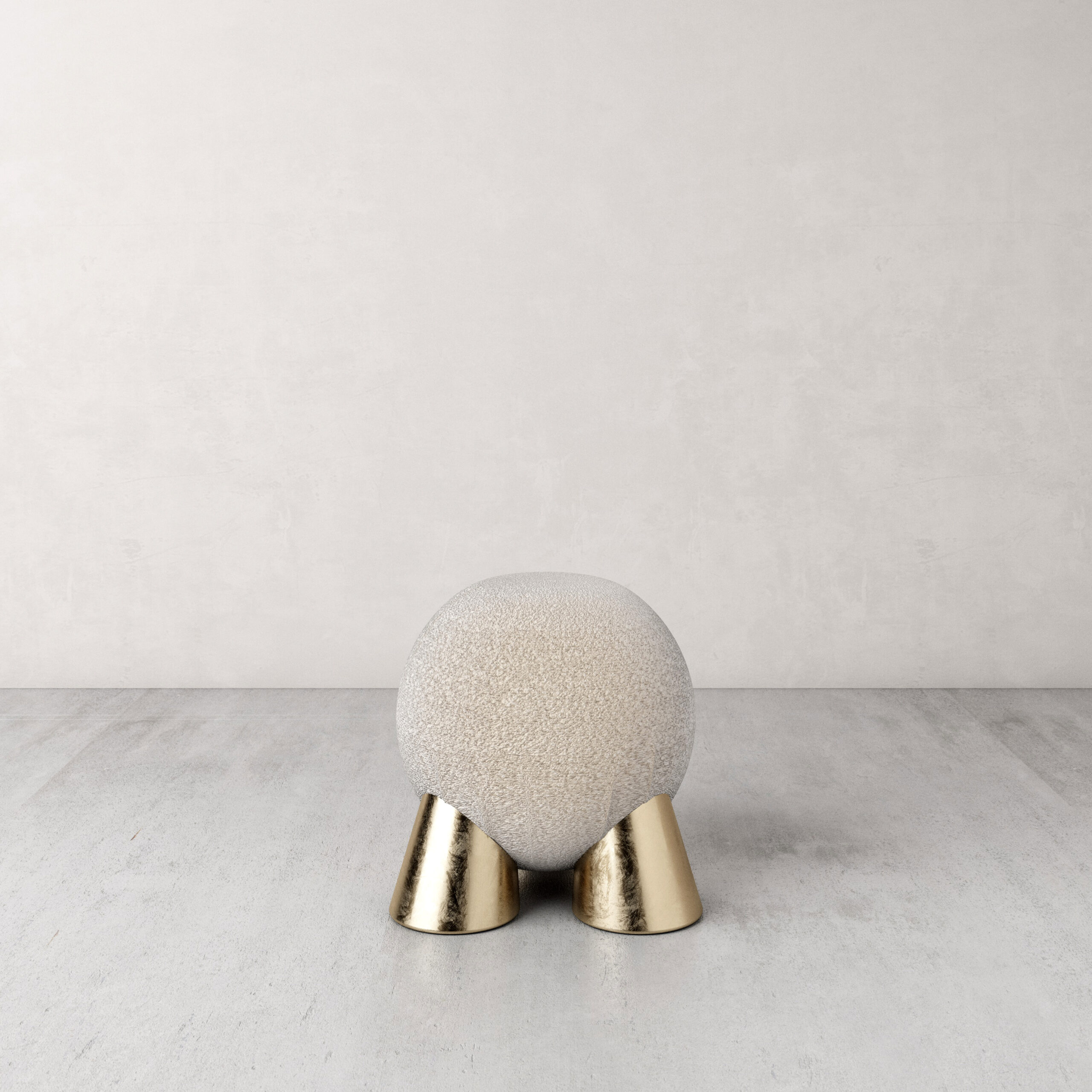 Contemporary Cast Gold Brass Fur Atlas Stool by Pietro Franceschini 4