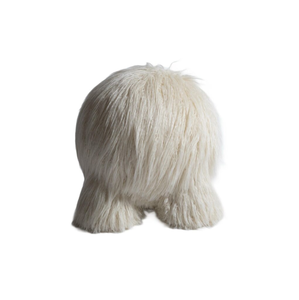 Contemporary Round Shape Fur Atlas Stool by Pietro Franceschini 1