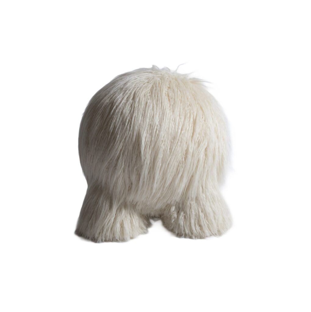 Contemporary Round Shape Fur Atlas Stool by Pietro Franceschini 1