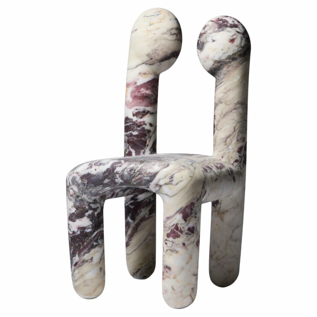 Limited Edition Calacatta Viola Marble Urania Chair by Pietro Franceschini 1