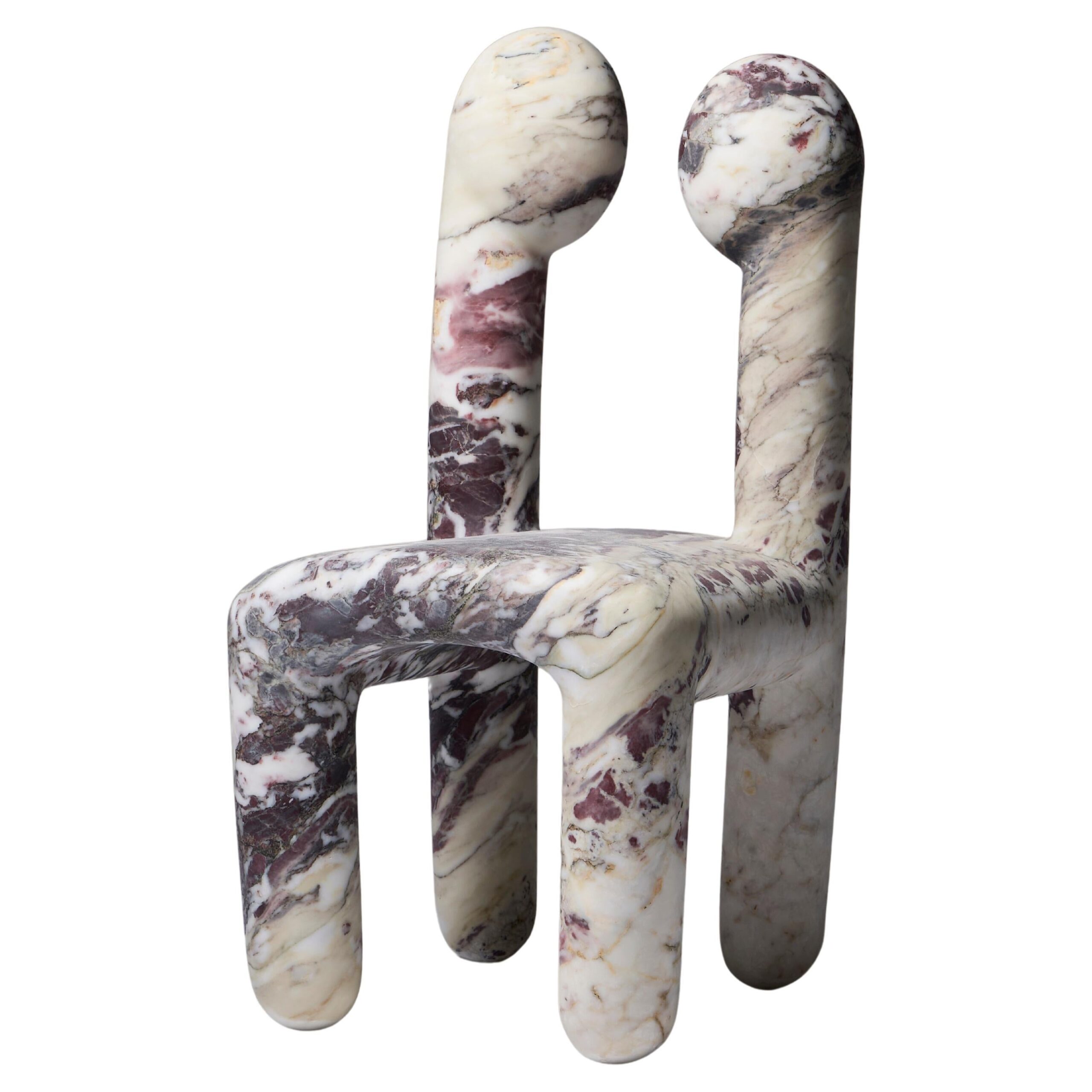 Limited Edition Calacatta Viola Marble Urania Chair by Pietro Franceschini 1
