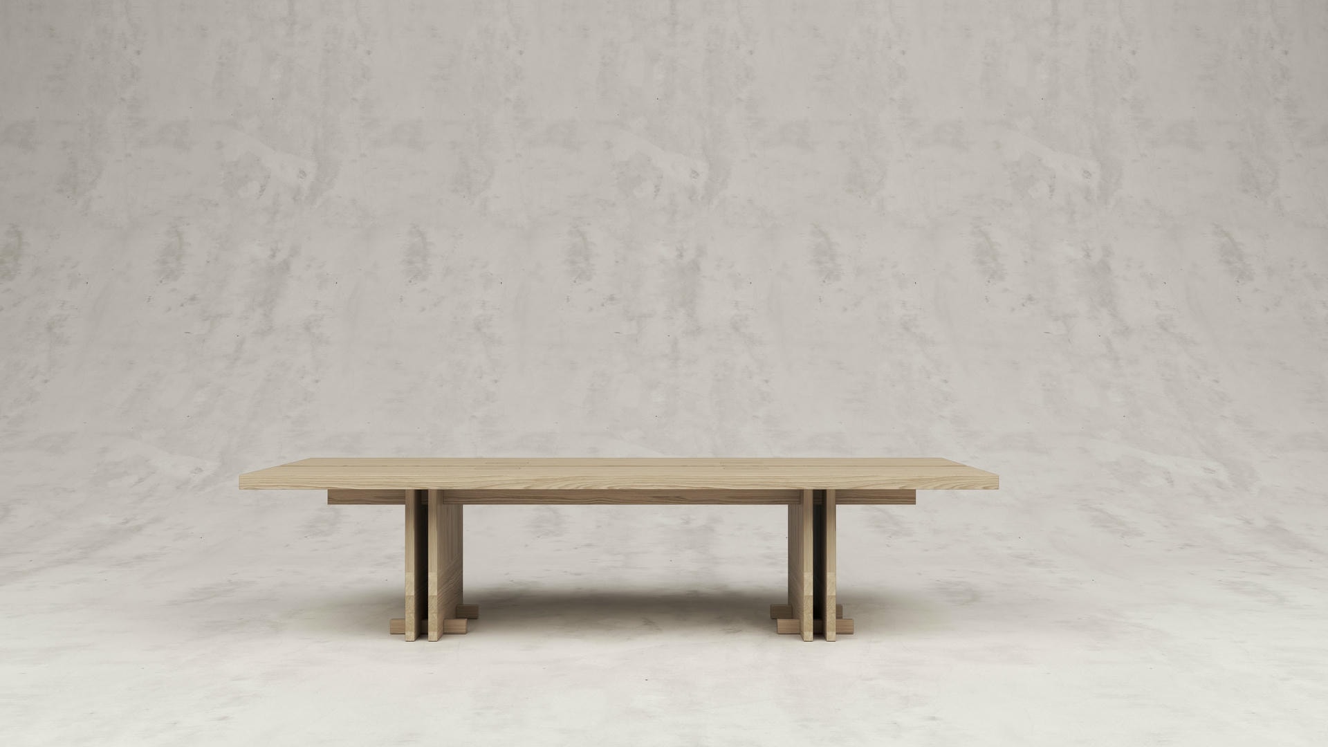 Rift Wood Grain Dining Table in White Washed Larch by Andy Kerstens 2