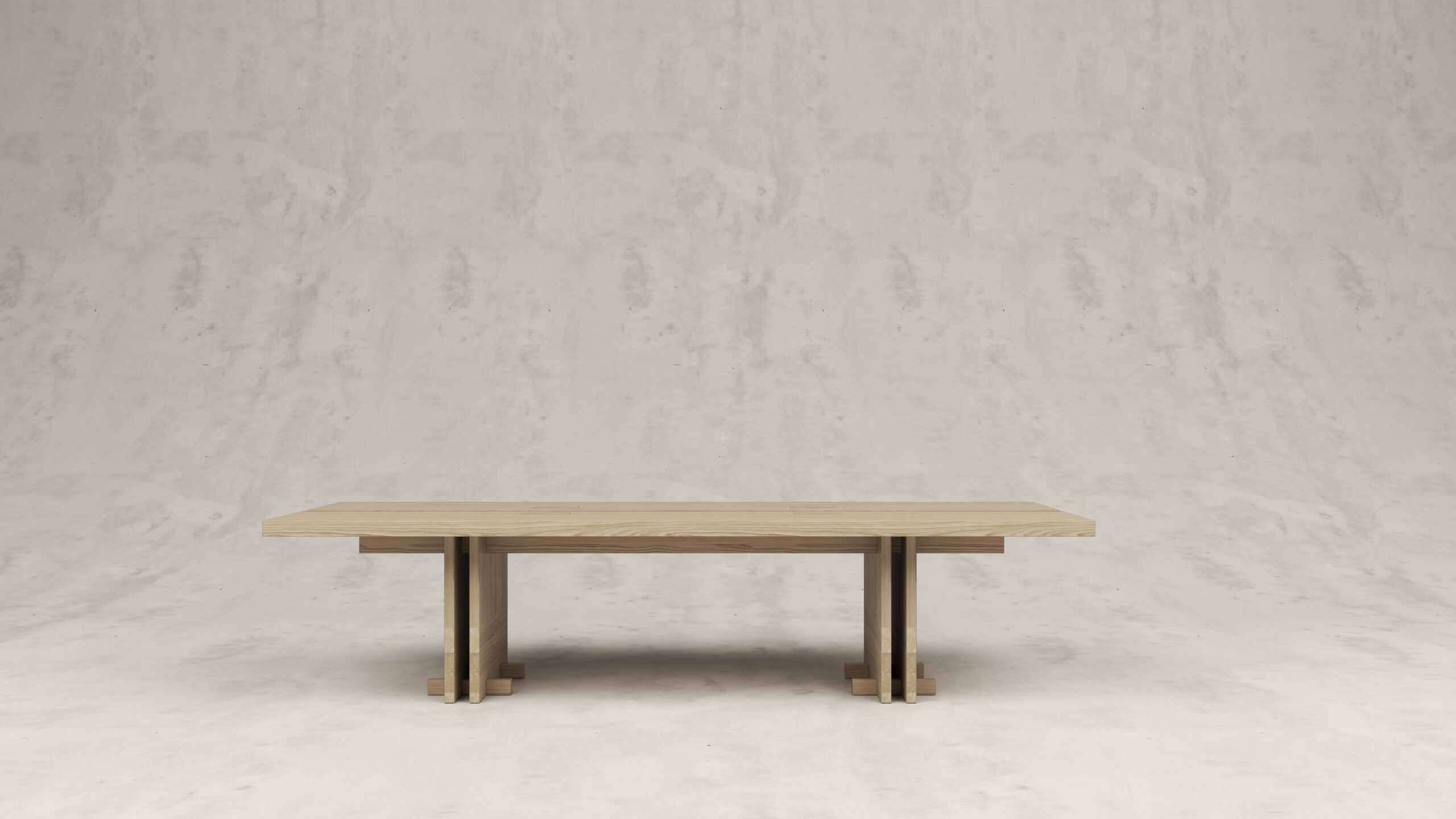 Rift Wood Grain Dining Table in White Washed Larch by Andy Kerstens 2