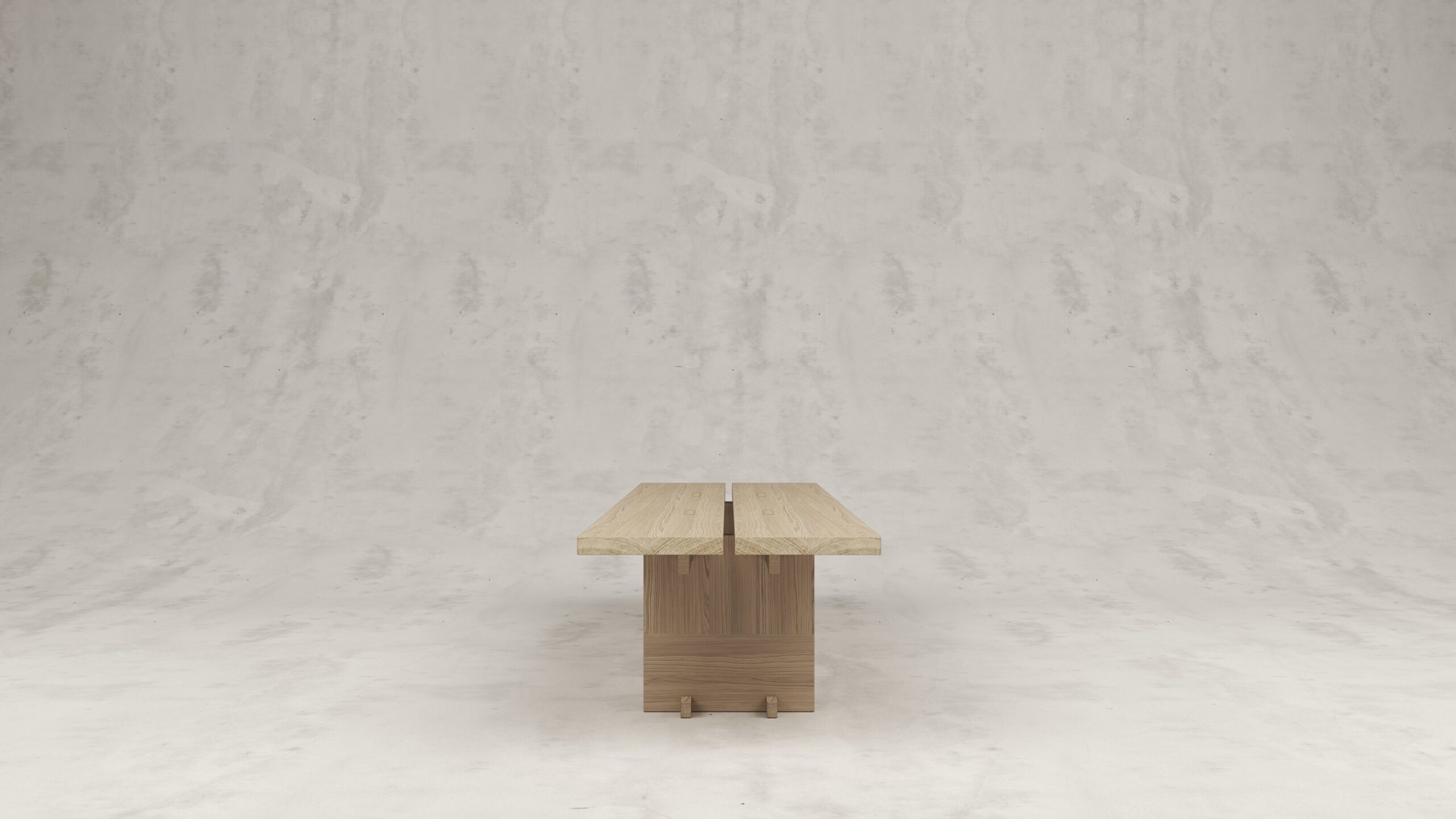 Rift Wood Grain Dining Table in White Washed Larch by Andy Kerstens 4
