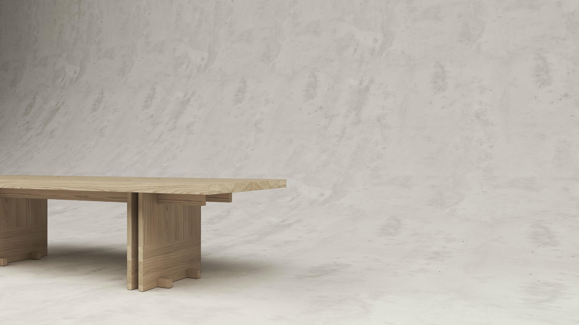 Rift Wood Grain Dining Table in White Washed Larch by Andy Kerstens 5