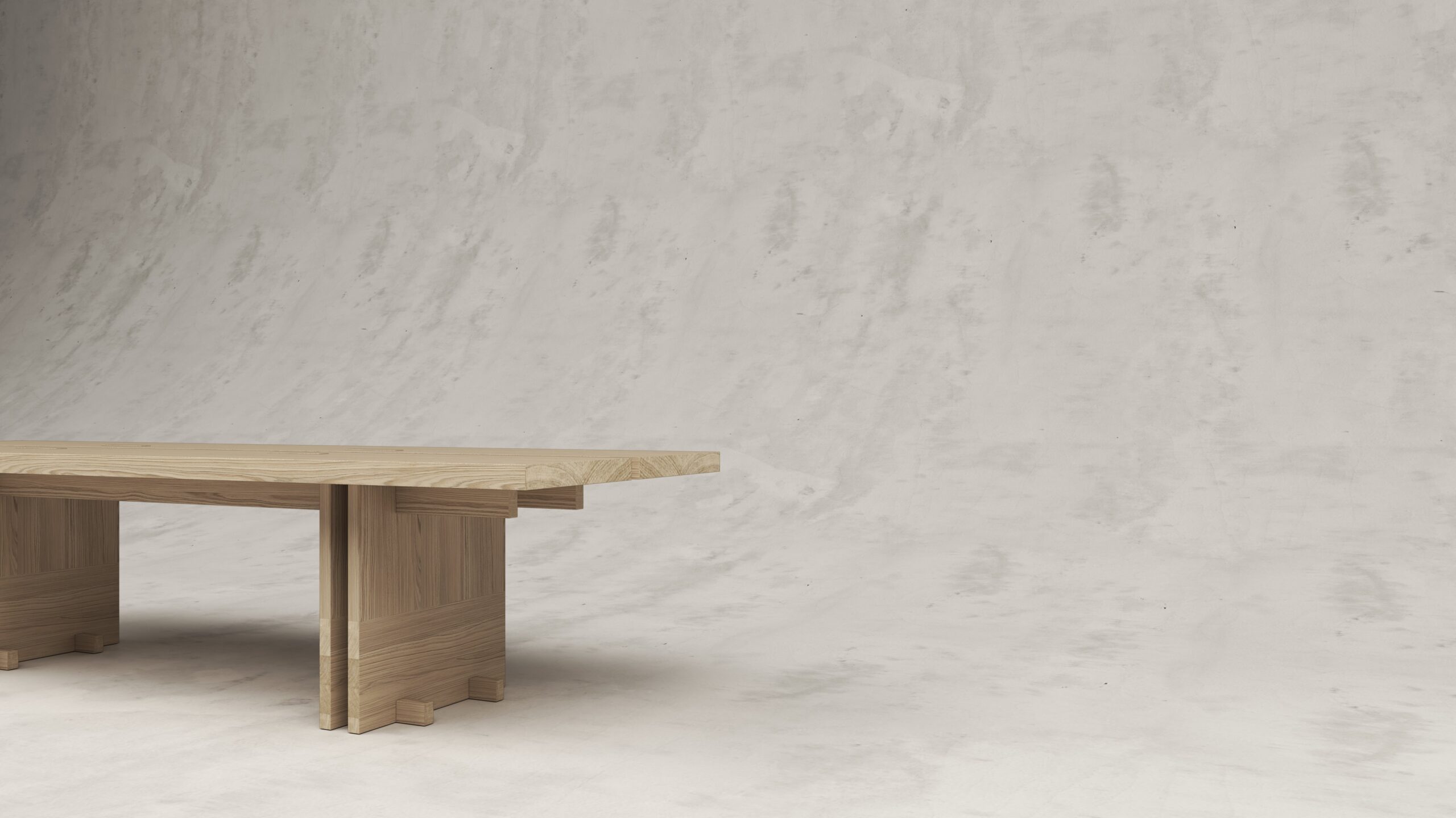 Rift Wood Grain Dining Table in White Washed Larch by Andy Kerstens 5
