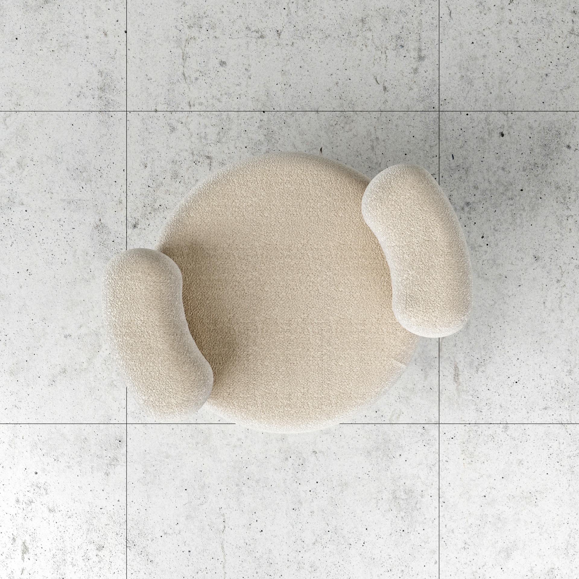 Soft and Textured Cream Lamb Ottoman with Fuzzy Armrests by Pietro Franceschini 6