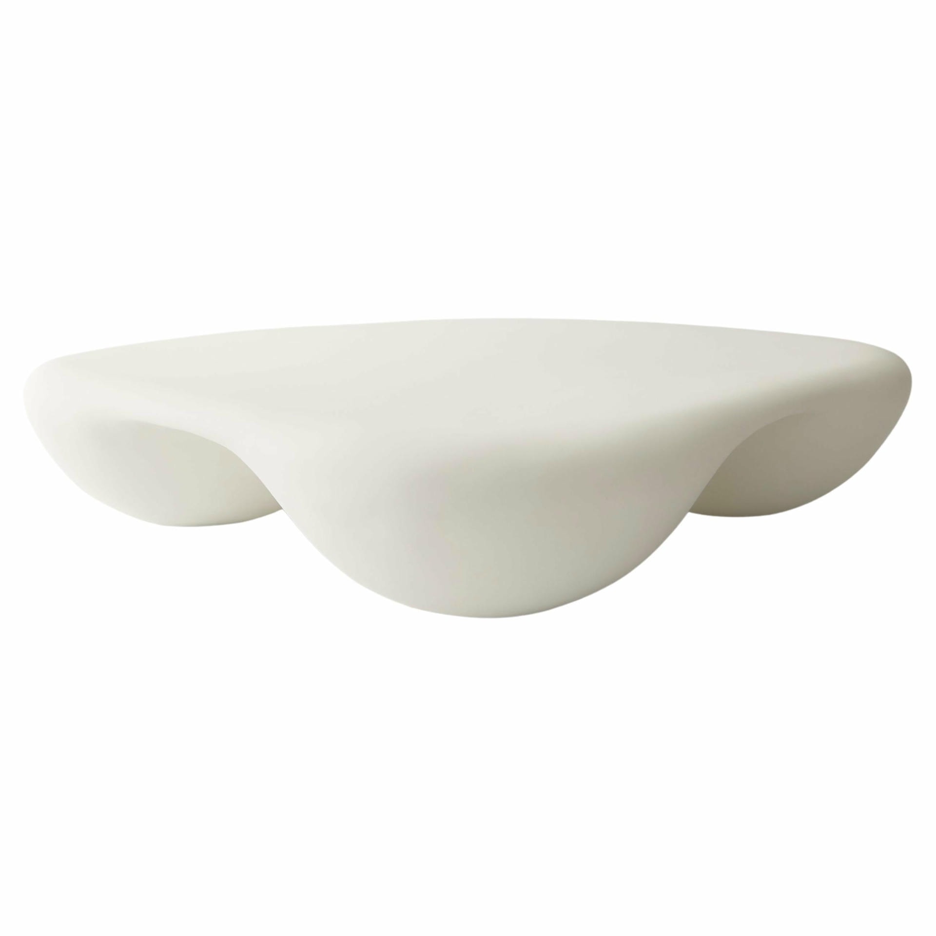 White Square Quad Coffee Table in Stone Composite by Mike Ruiz Serra 1