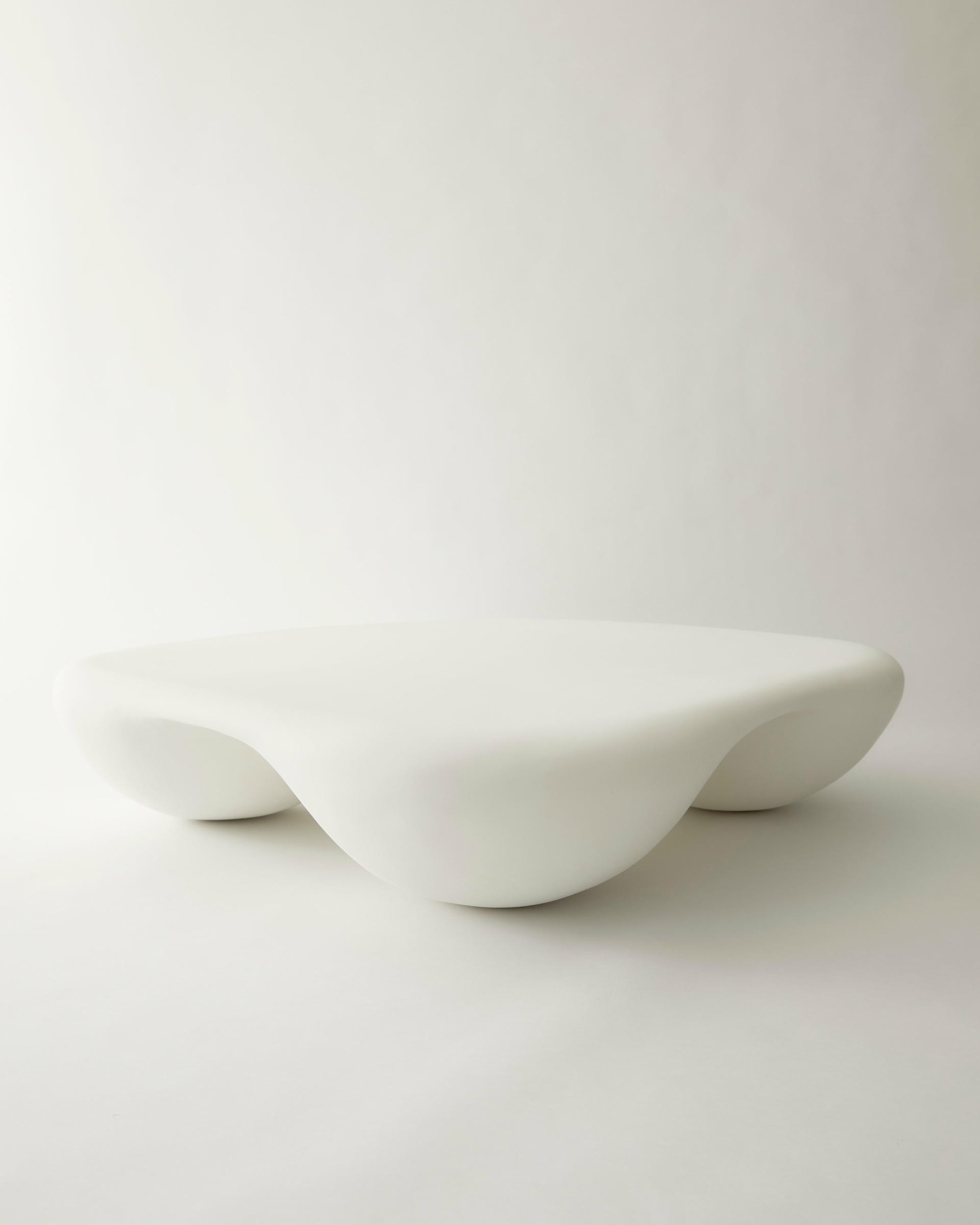 White Square Quad Coffee Table in Stone Composite by Mike Ruiz Serra 2
