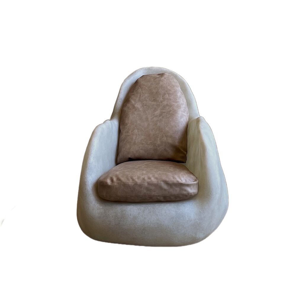 Asthetic Egg Shape, Natural Beige Fiberglass Lounge with Cushion by kar 1