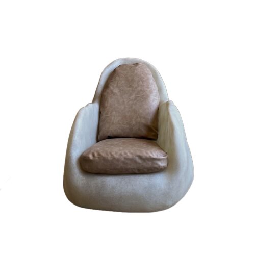Asthetic Egg Shape, Natural Beige Fiberglass Lounge with Cushion by kar 1