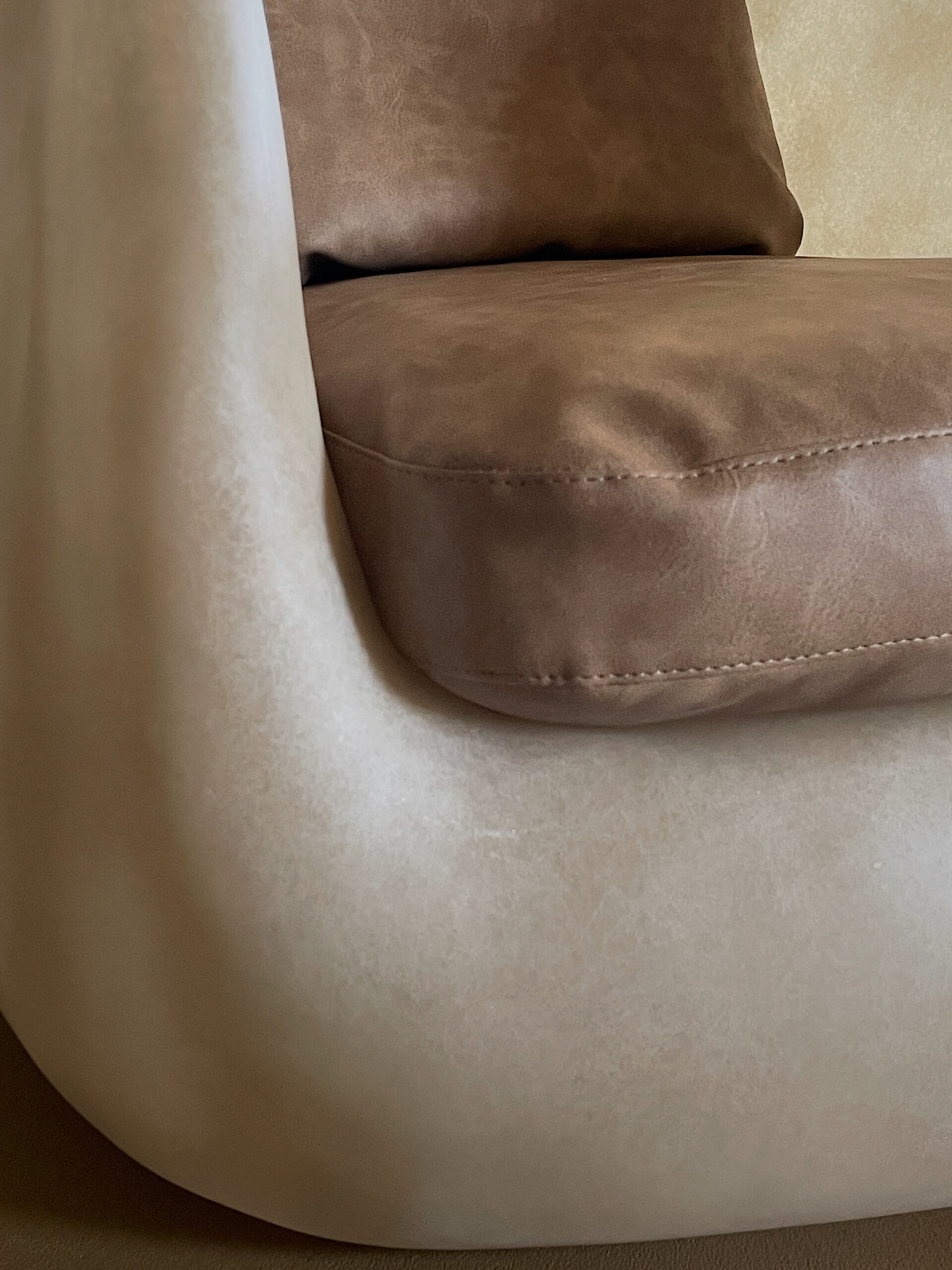 Asthetic Egg Shape, Natural Beige Fiberglass Lounge with Cushion by kar 6