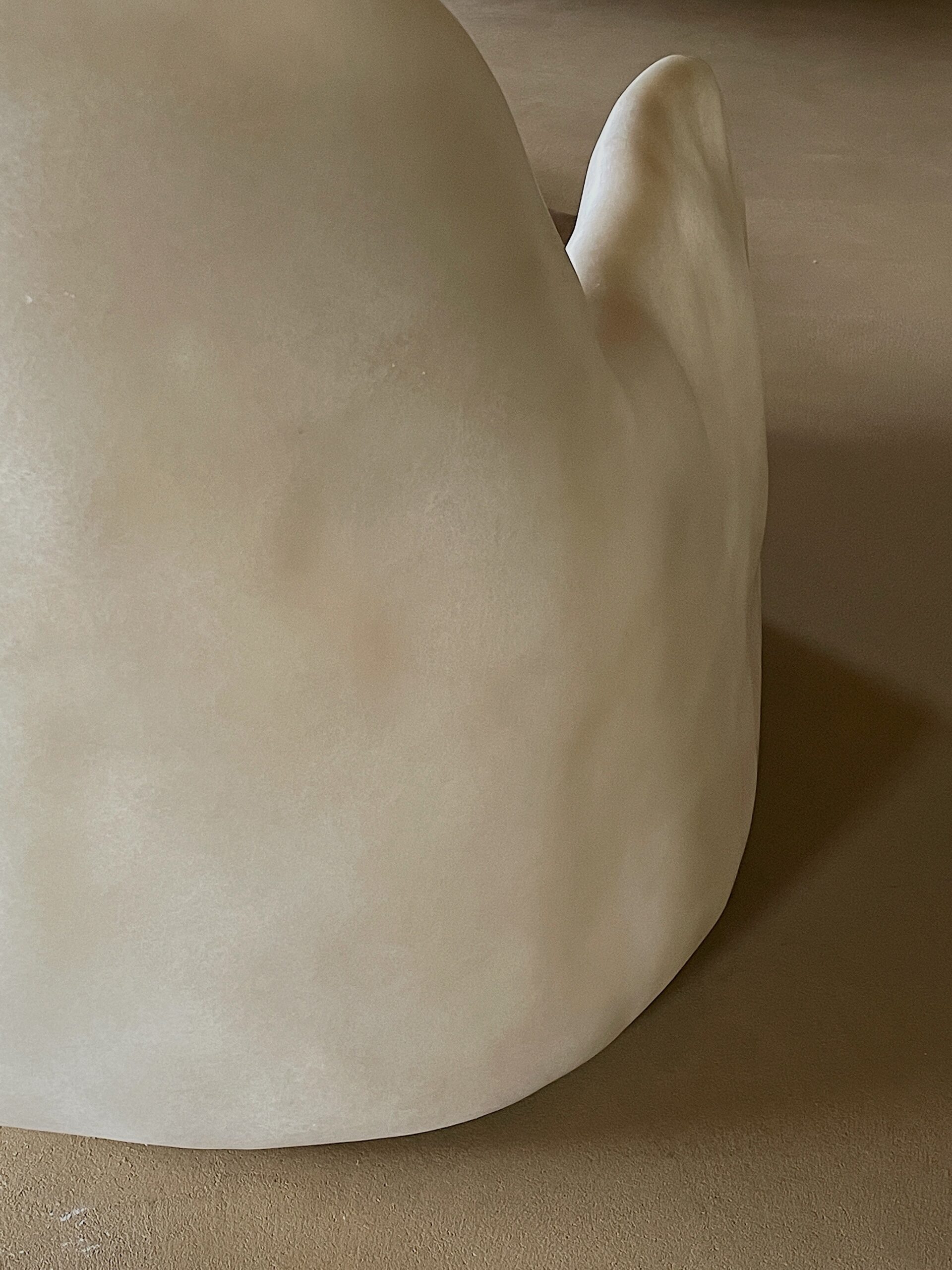 Asthetic Egg Shape, Natural Beige Fiberglass Lounge with Cushion by kar 7