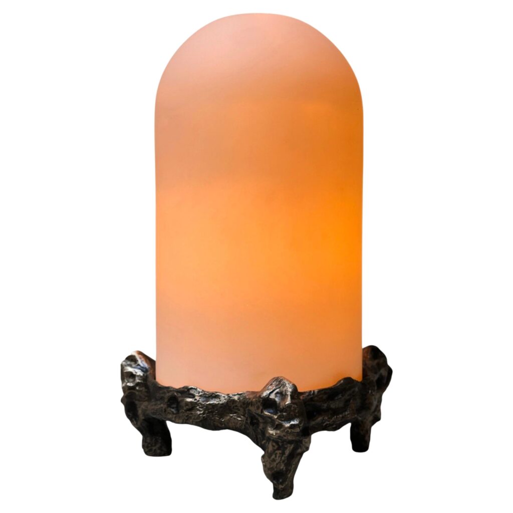 Nova Table Lamp in Patinated Cast Bronze by William Guillon 1