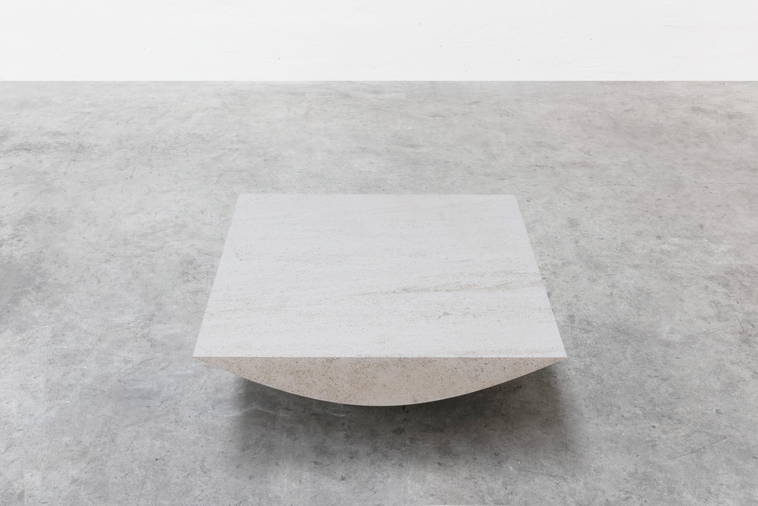 Three Dimensional Flat Surface White Limestone Coffee Table by Frédéric Saulou 2