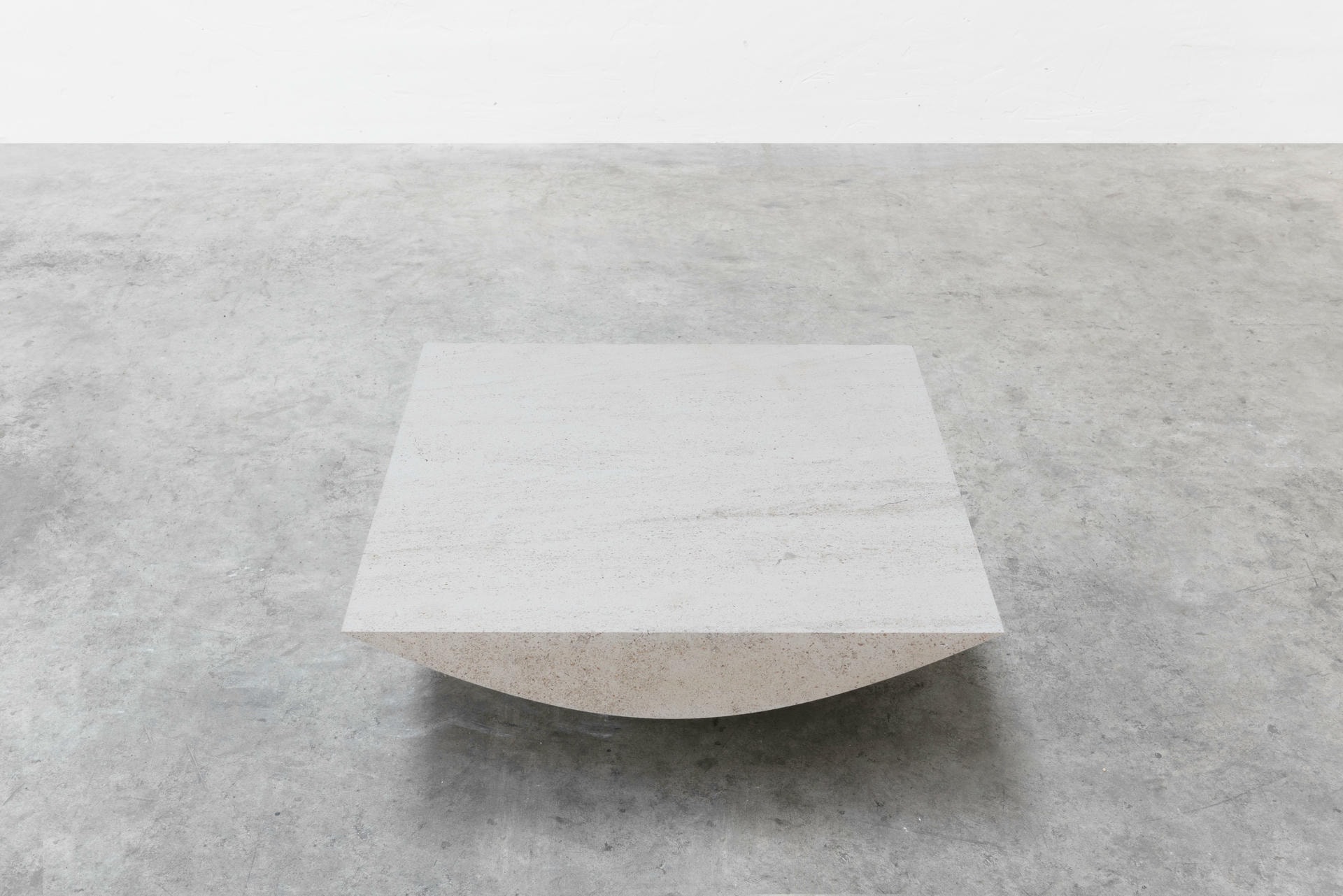 Three Dimensional Flat Surface White Limestone Coffee Table by Frédéric Saulou 2