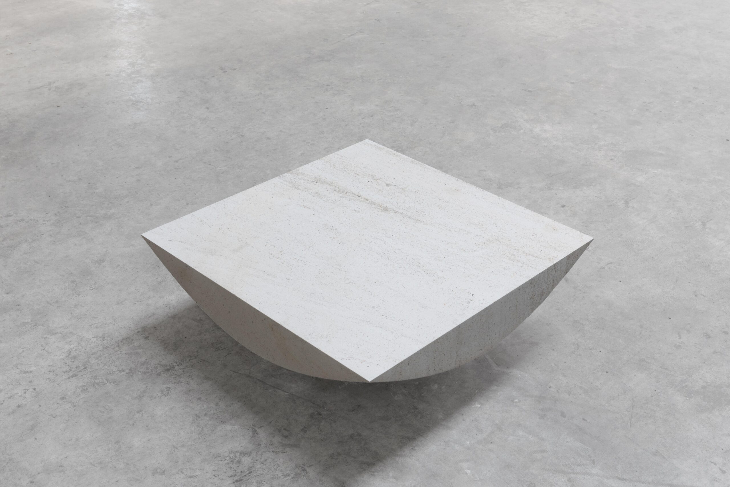 Three Dimensional Flat Surface White Limestone Coffee Table by Frédéric Saulou 4