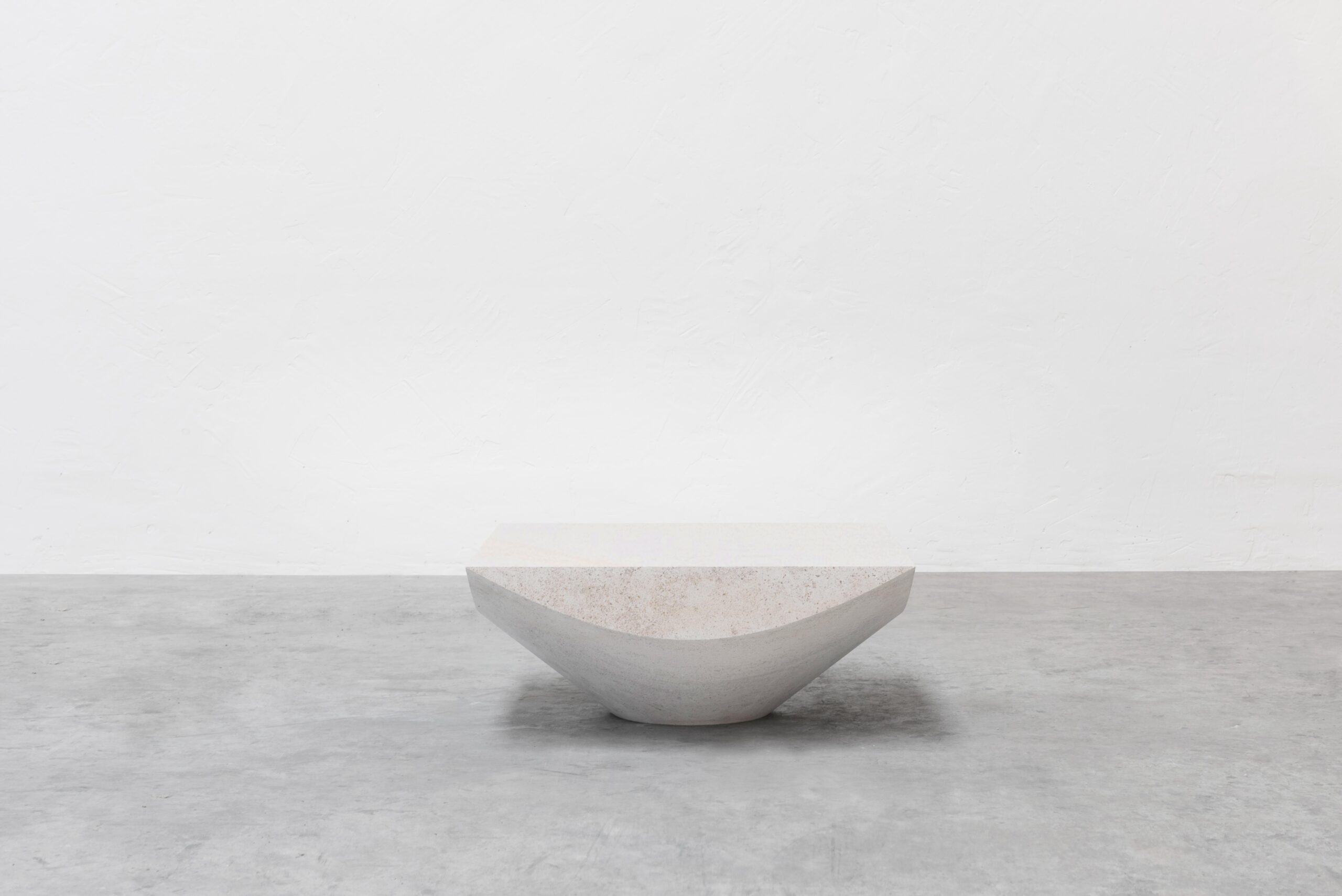 Three Dimensional Flat Surface White Limestone Coffee Table by Frédéric Saulou 5