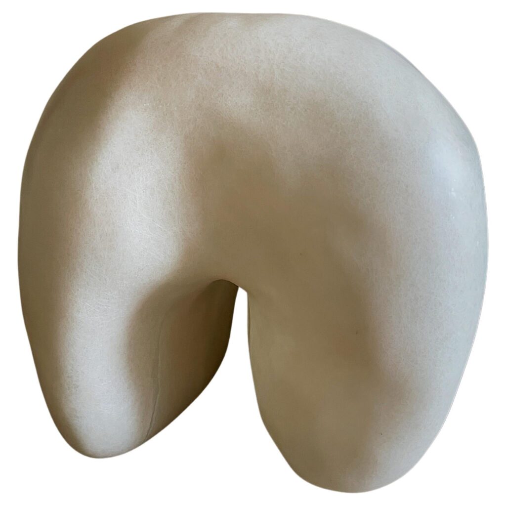 Tooth Shape, Natural Plain Beige Fiberglass Stool by kar 1