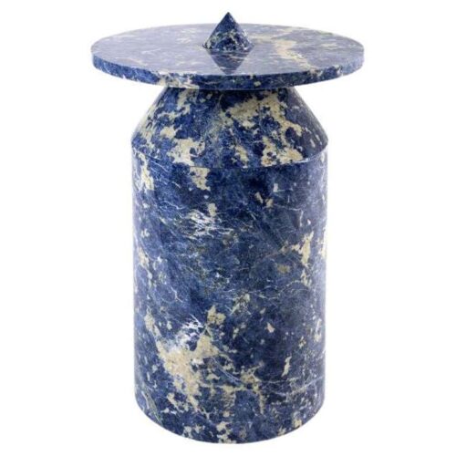 Totem in Blu Sodalite Marble Table by Karen Chekerdjian 1