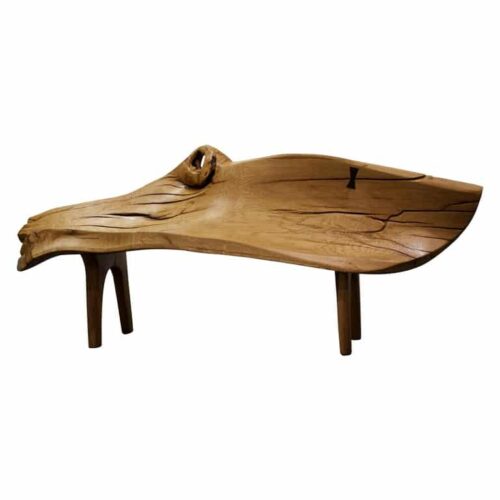 Unique Signed Wood Bench by Jorg Pietschmann 0