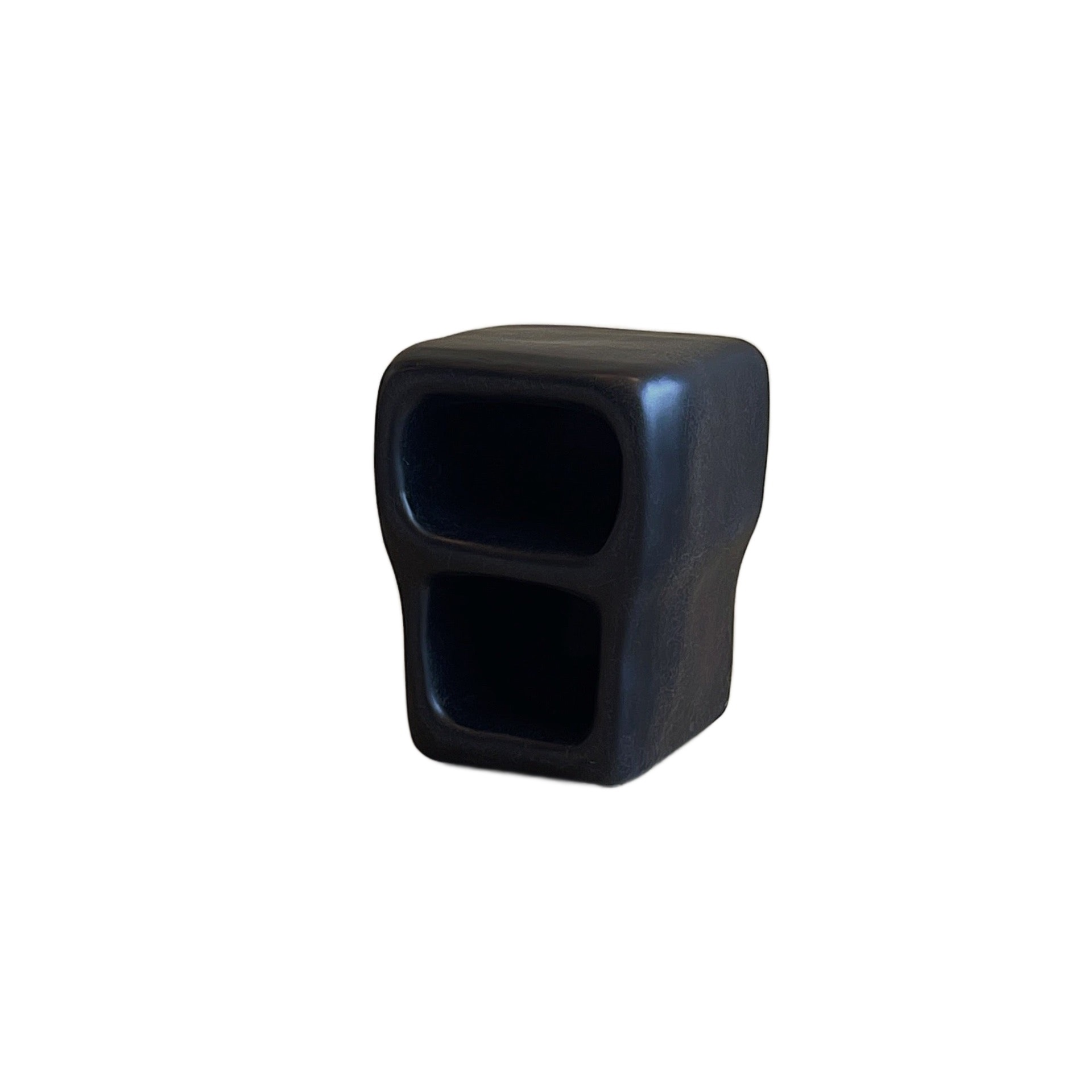Cave Insired Form, Organic Black Fiberglass Sideboard with Two Openings by kar 1