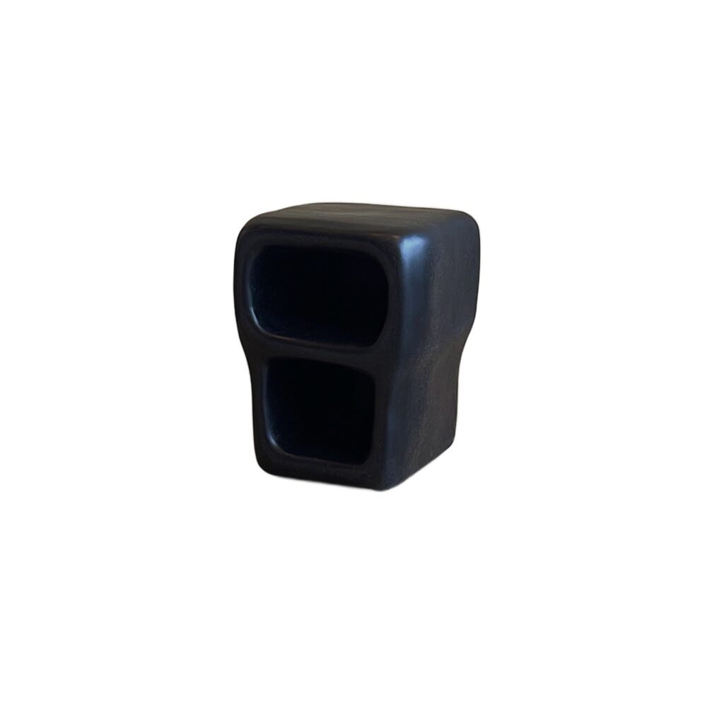 Cave Insired Form, Organic Black Fiberglass Sideboard with Two Openings by kar 1