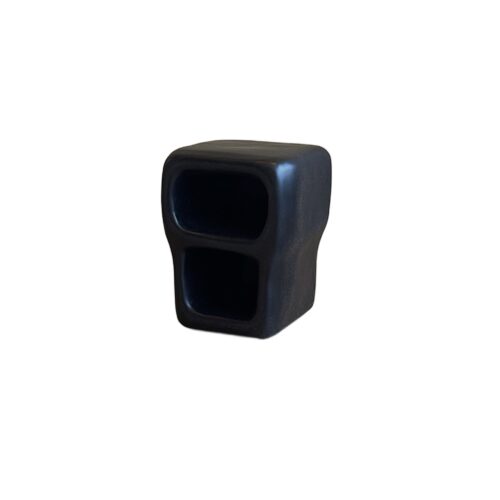 Cave Insired Form, Organic Black Fiberglass Sideboard with Two Openings by kar 1