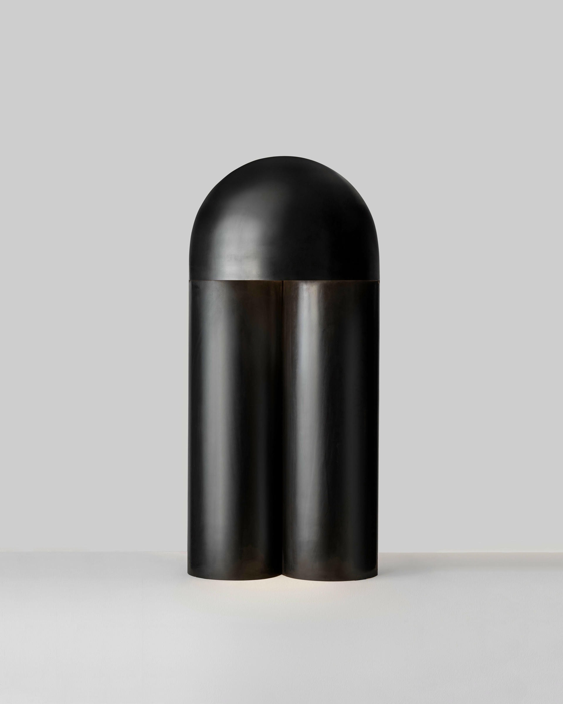 Large Monolith Brass Sculpted Table Lamp by Paul Matter 2