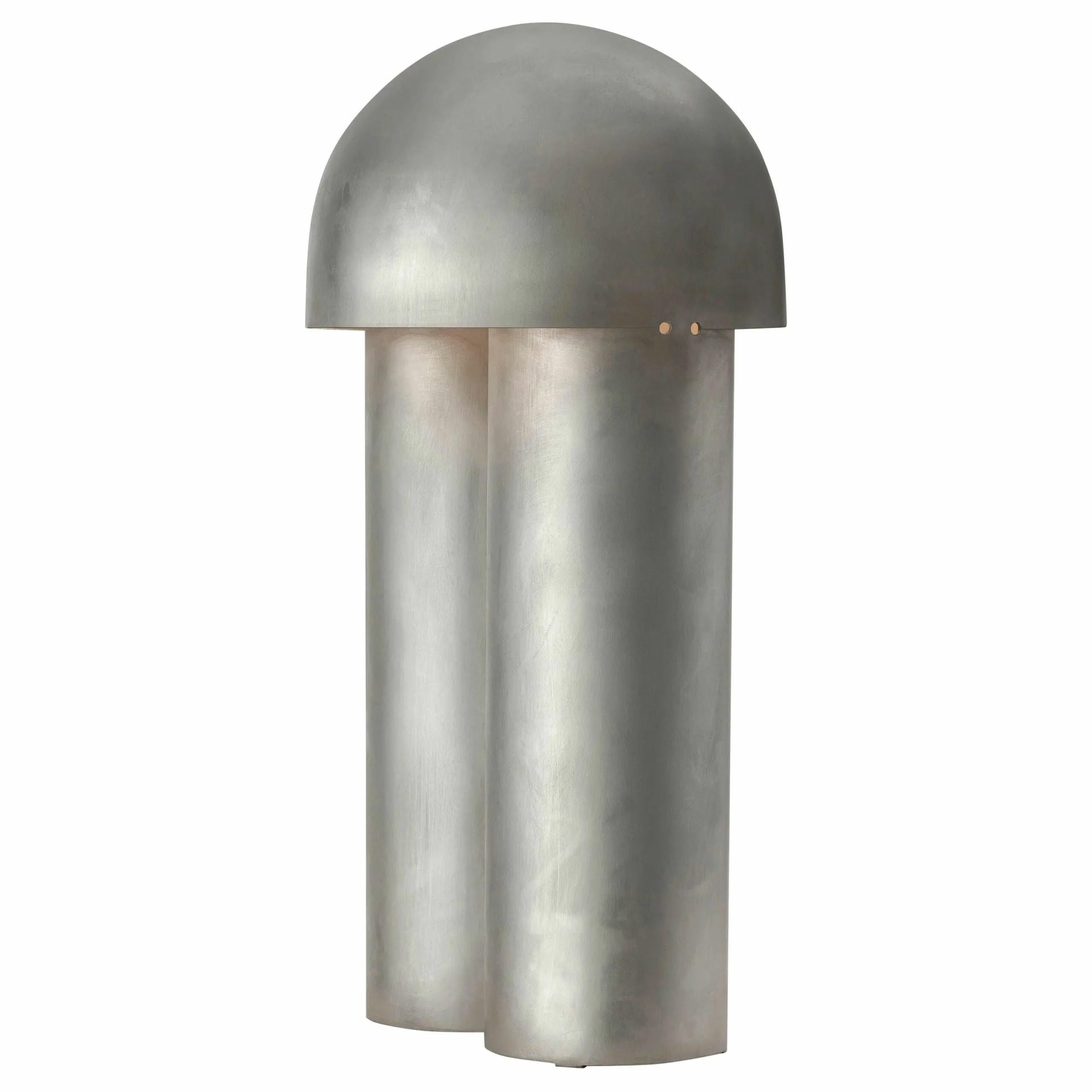 Monolith Silvered Brass Sculpted Table Lamp by Paul Matter 1