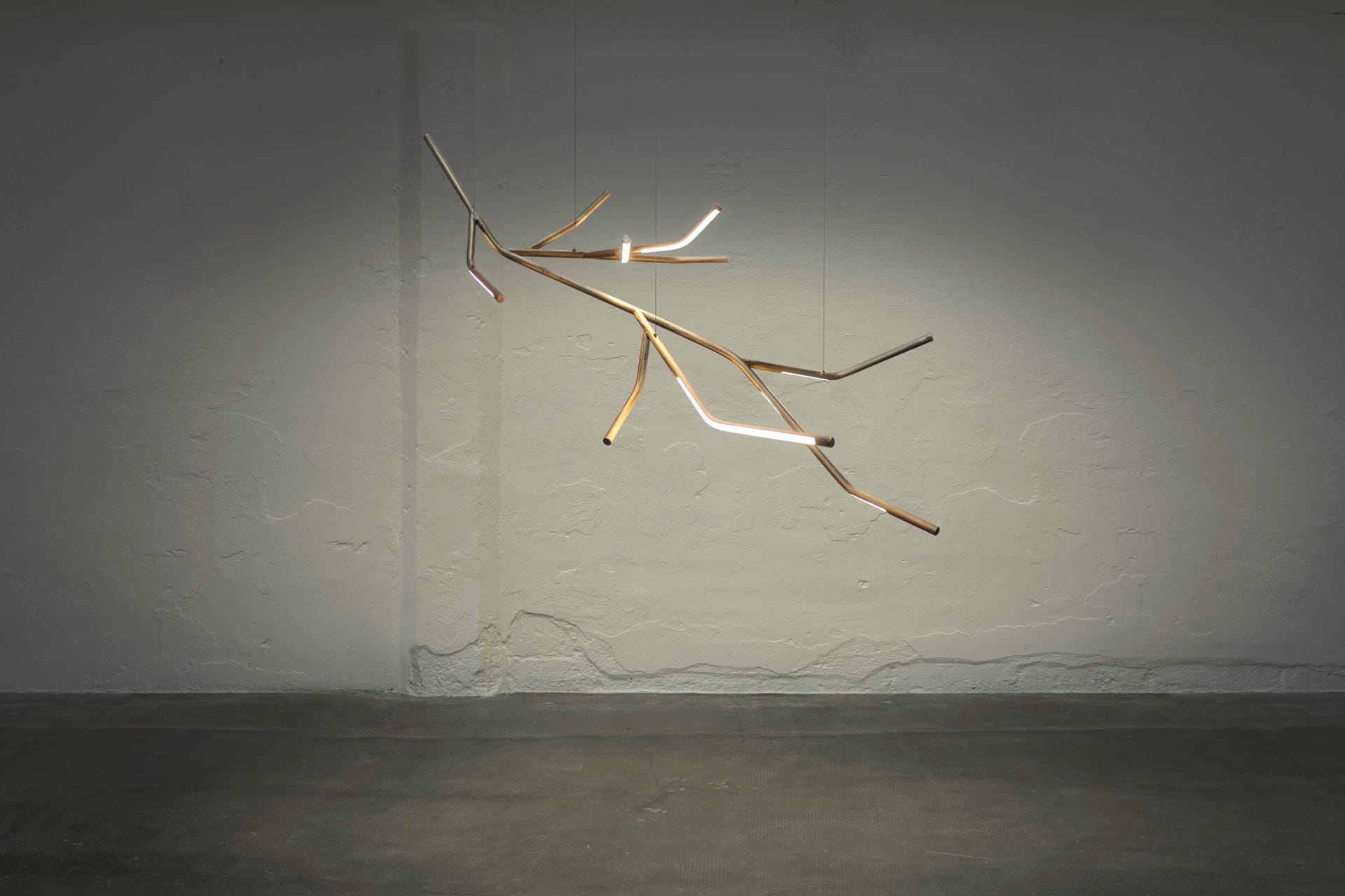 Organic Form Contemporary Sculptural Branch Brass Chandelier by Morghen Studio 2