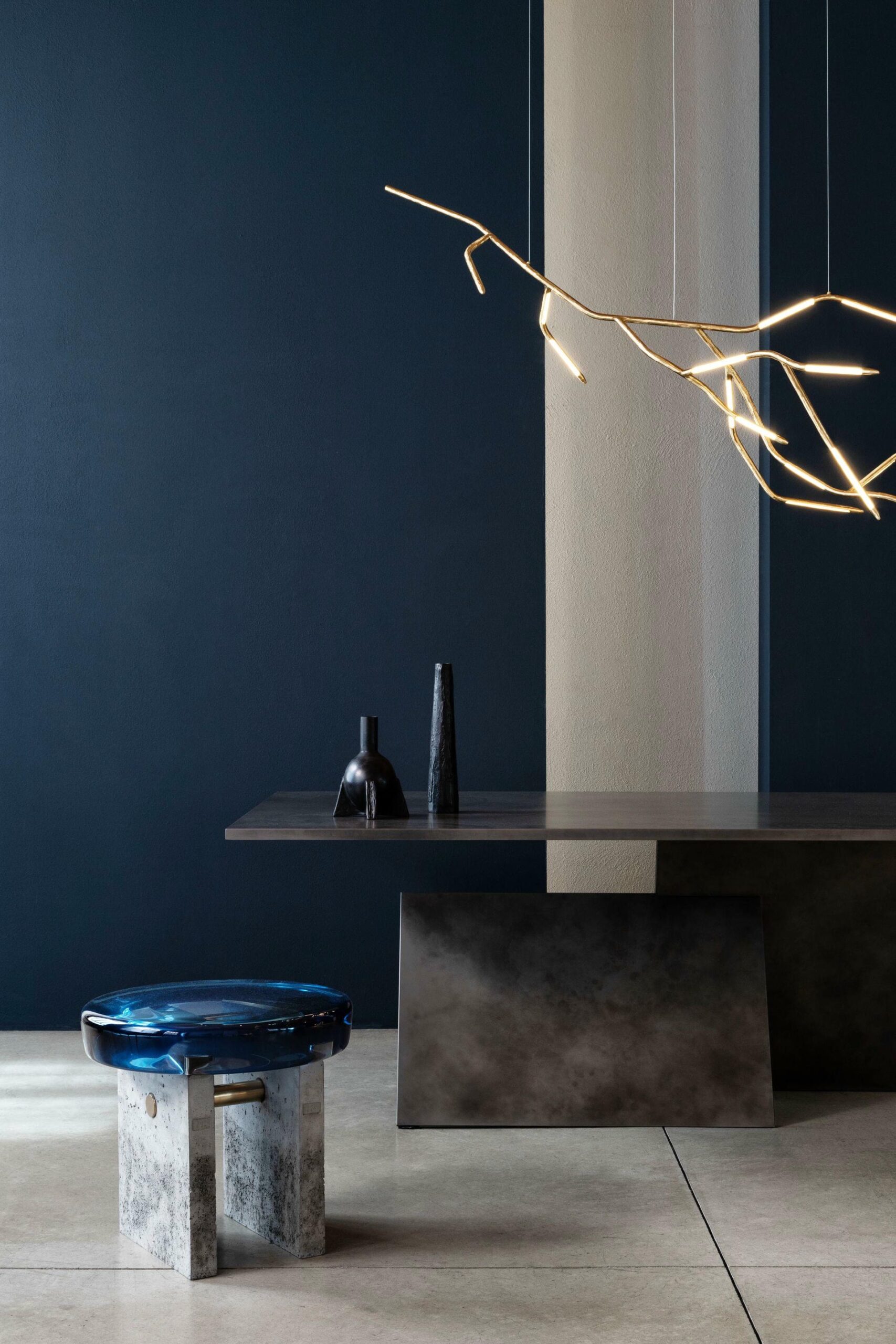 Organic Form Contemporary Sculptural Branch Brass Chandelier by Morghen Studio 3