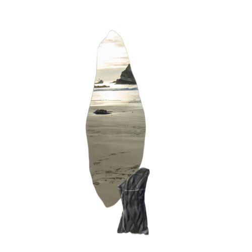Organic Shape Mirror with Irregular Marble Base by Andres Monnier 1
