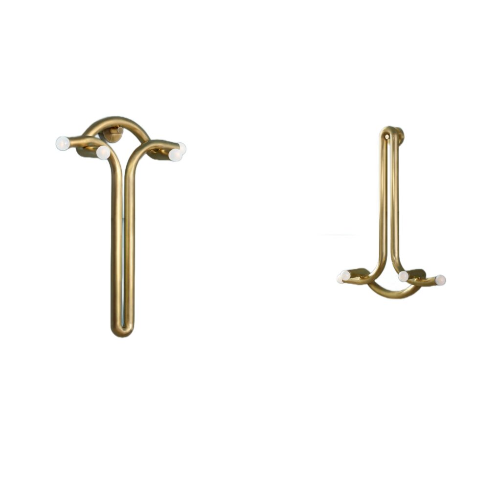 Pair of God and Goddess Brass Sconces by Paul Matter 1