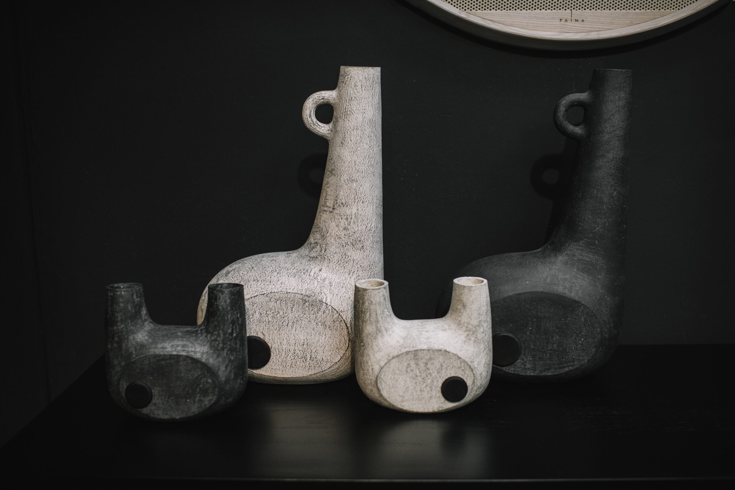 Sculpted Pair of Ceramic Vases by Faina 7