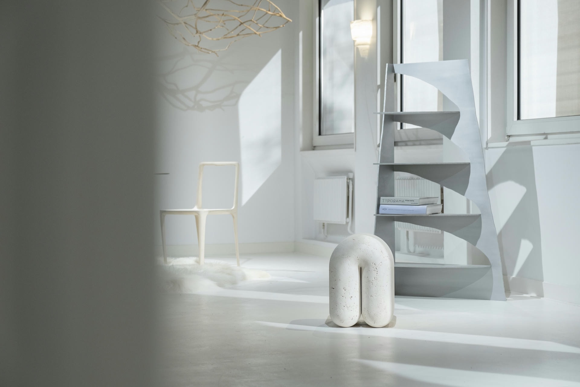 Sculptural Form Winged Branch Blackened Wood Pendant Light by Jérôme Pereira 11