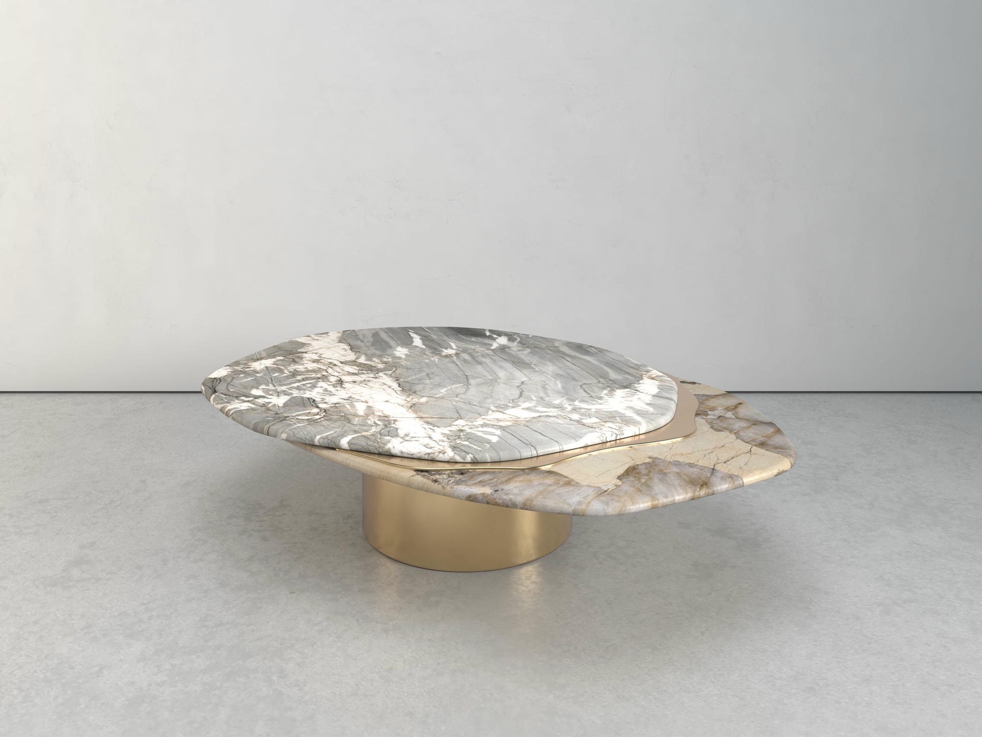 Epicure V Quartzite And Brass Limited Edition Coffee Table by Grzegorz Majka 2