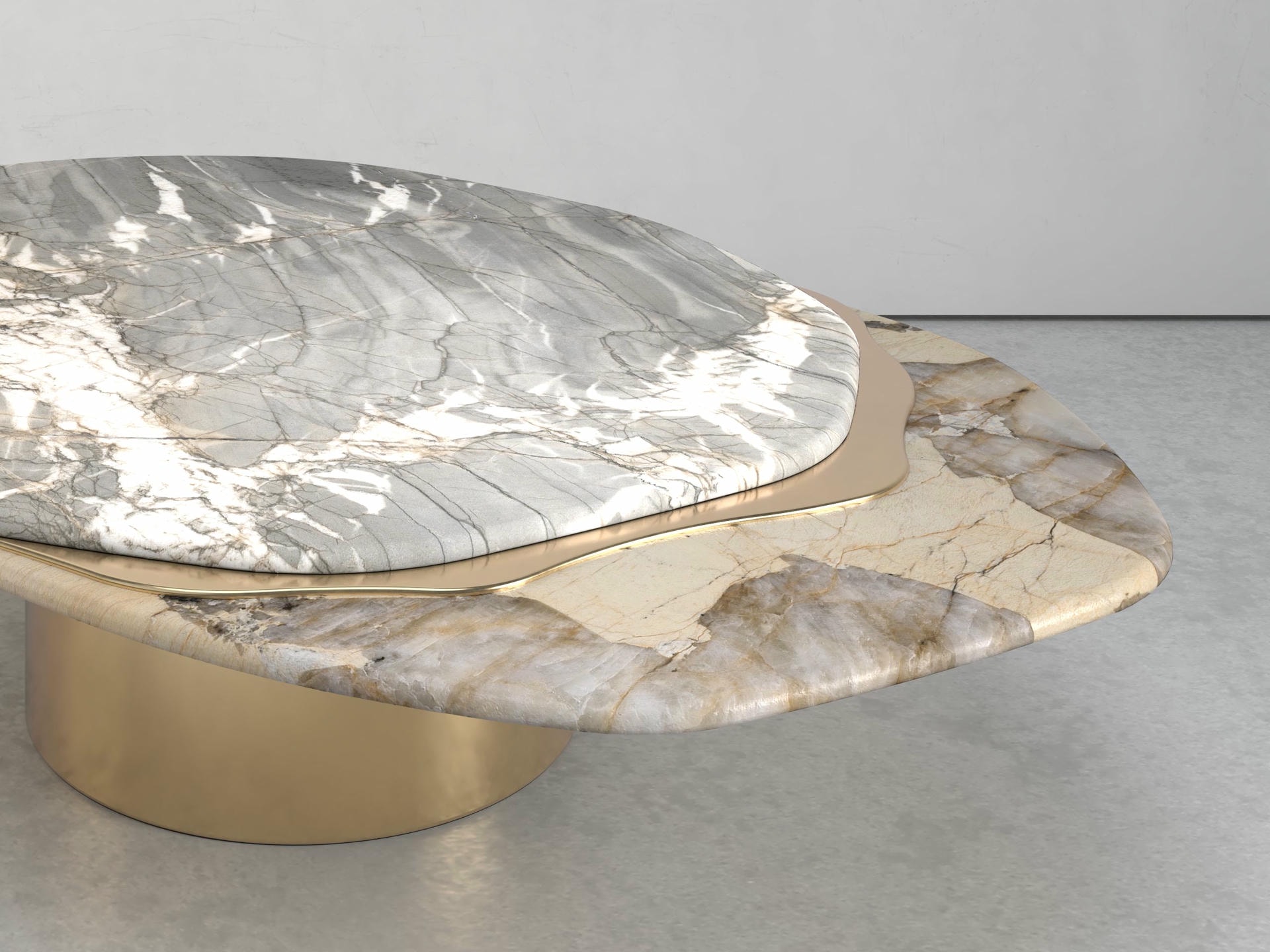 Epicure V Quartzite And Brass Limited Edition Coffee Table by Grzegorz Majka 3
