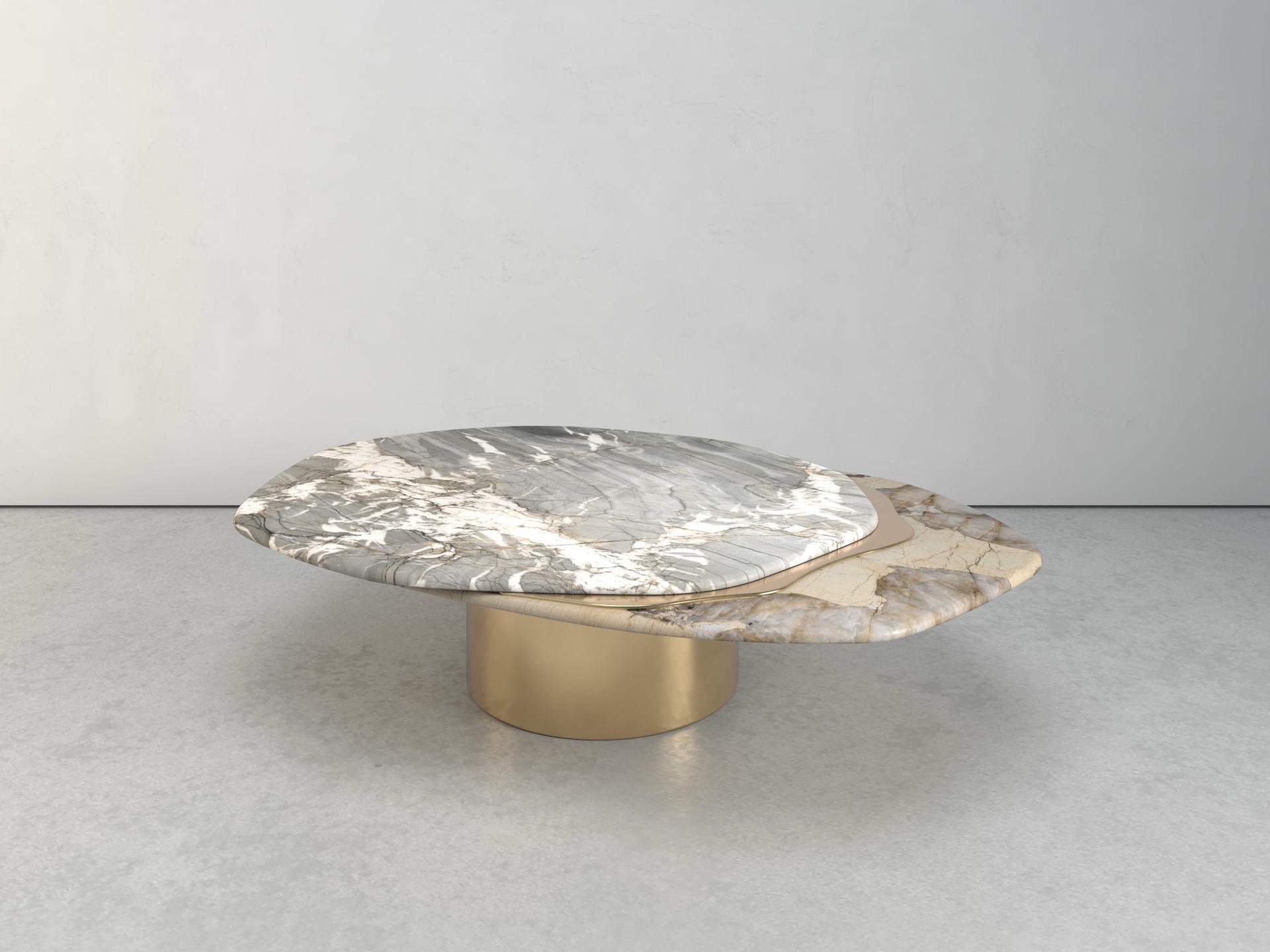 Epicure V Quartzite And Brass Limited Edition Coffee Table by Grzegorz Majka 6