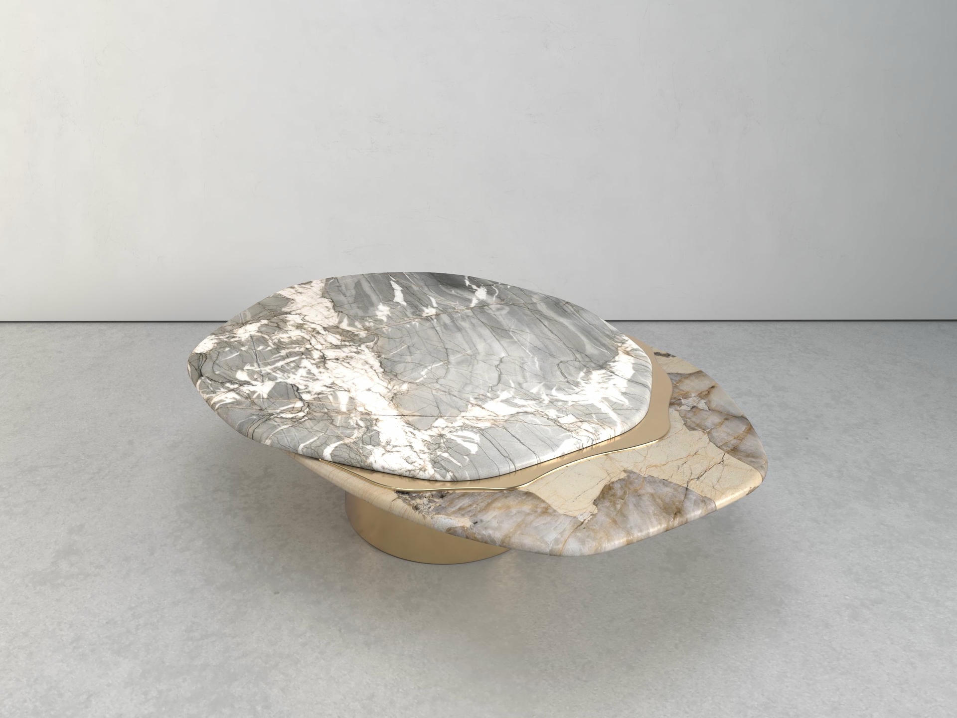 Epicure V Quartzite And Brass Limited Edition Coffee Table by Grzegorz Majka 7