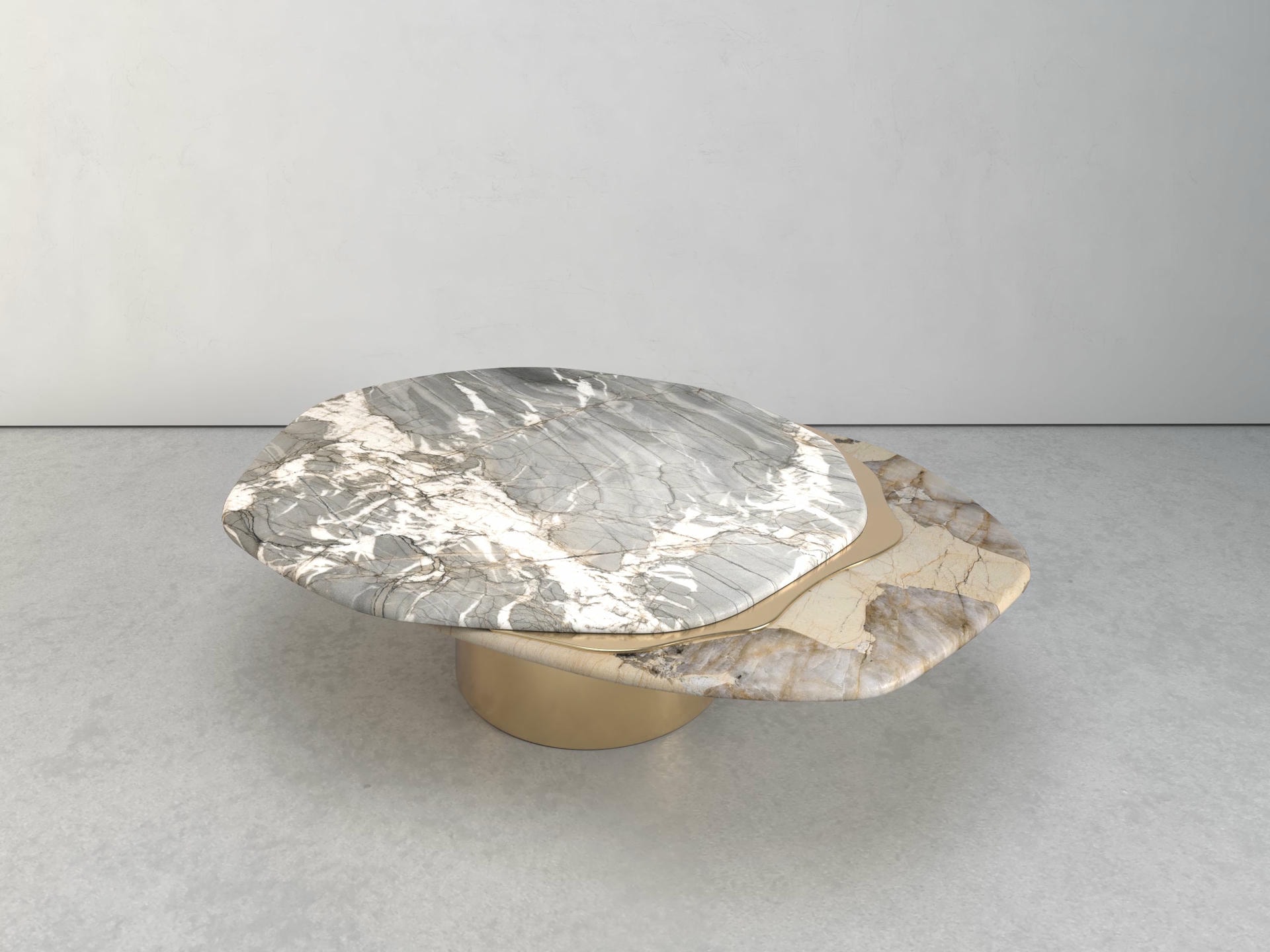 Epicure V Quartzite And Brass Limited Edition Coffee Table by Grzegorz Majka 8