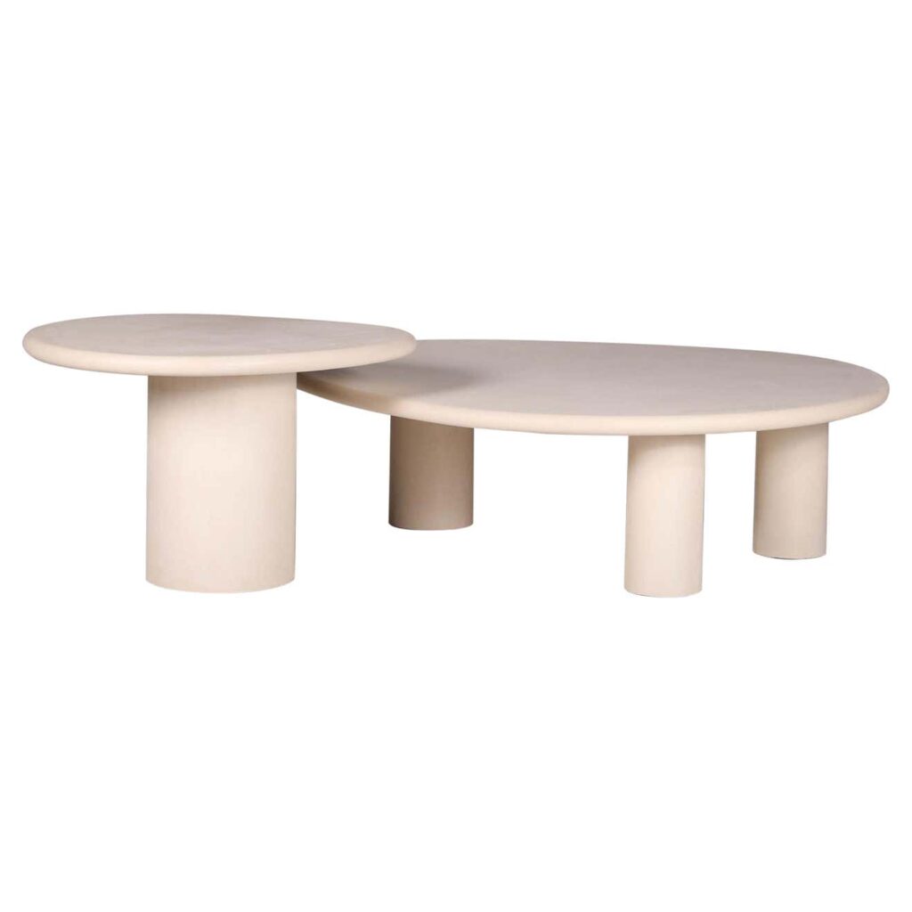 Handmade Rock Shaped Natural Plaster Table Set by Galerie Philia Edition 1