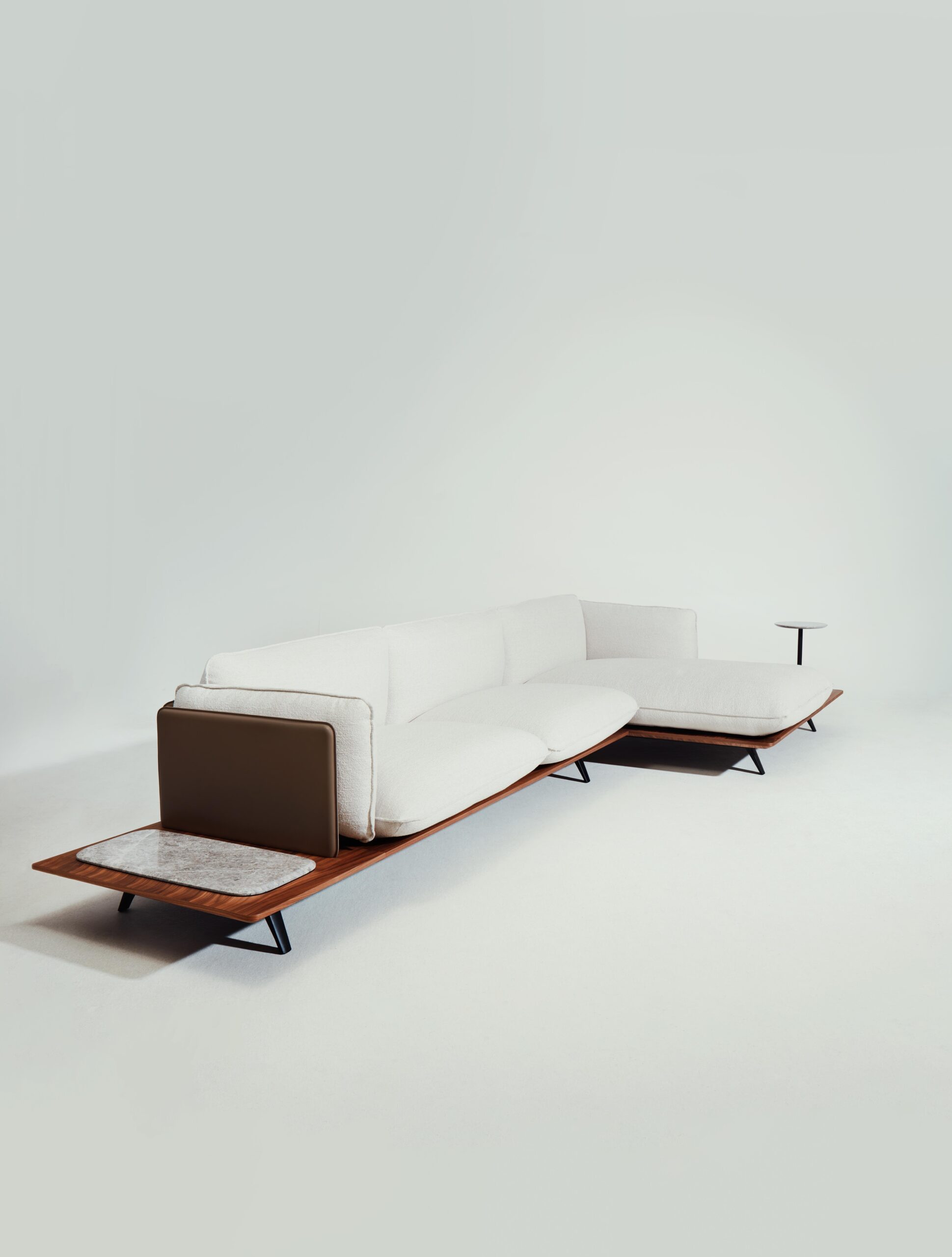 Sahara Sofa by Noe Duchaufour Lawrance Leather Wood Post Modern 2