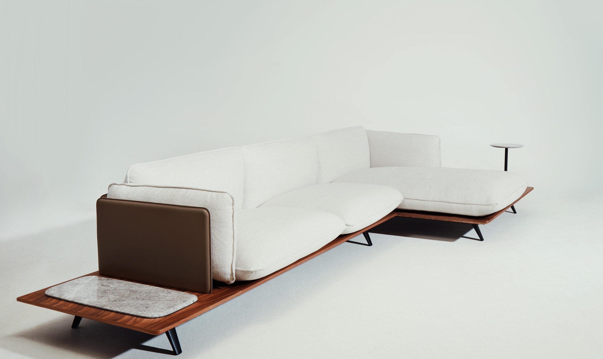Sahara Sofa by Noe Duchaufour Lawrance Leather Wood Post Modern 5