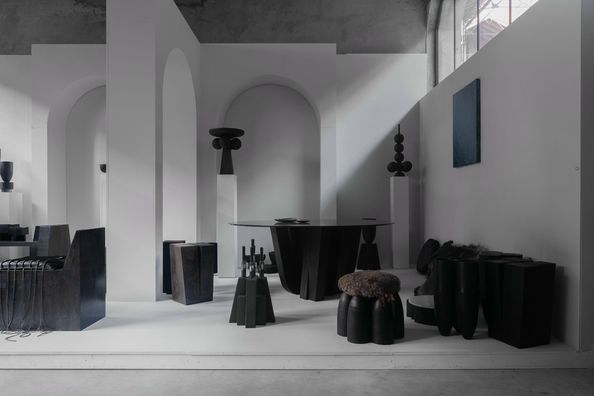 Senufo Ottoman in African Walnut by Arno Declercq 14