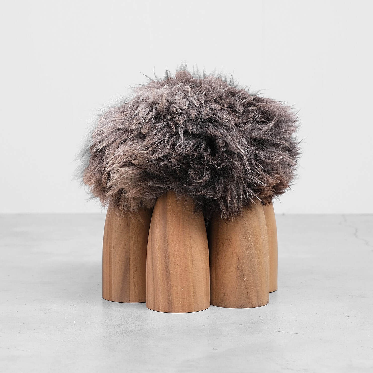 Senufo Ottoman in African Walnut by Arno Declercq 2