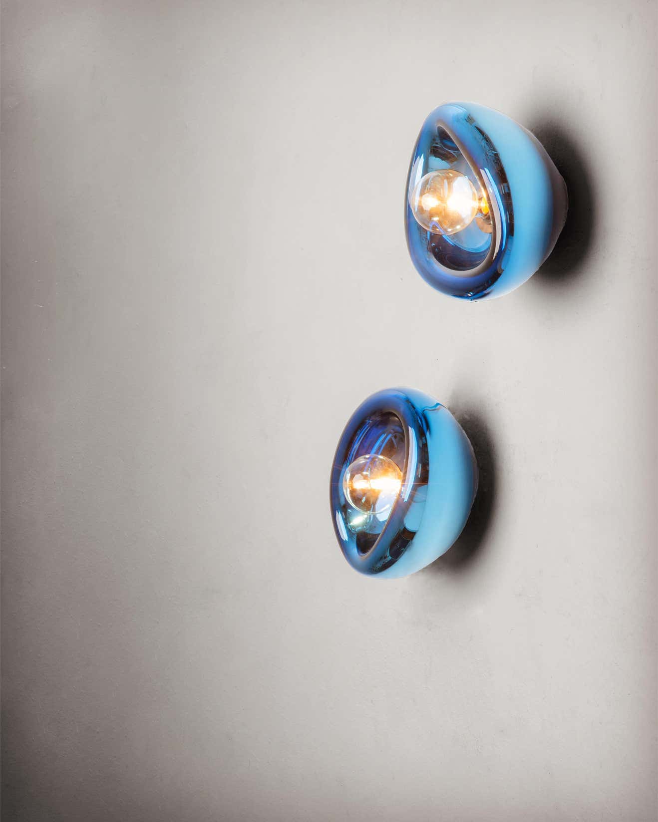 Big Aurum Blue Glass Sconces by Alex de Witte PHILIA