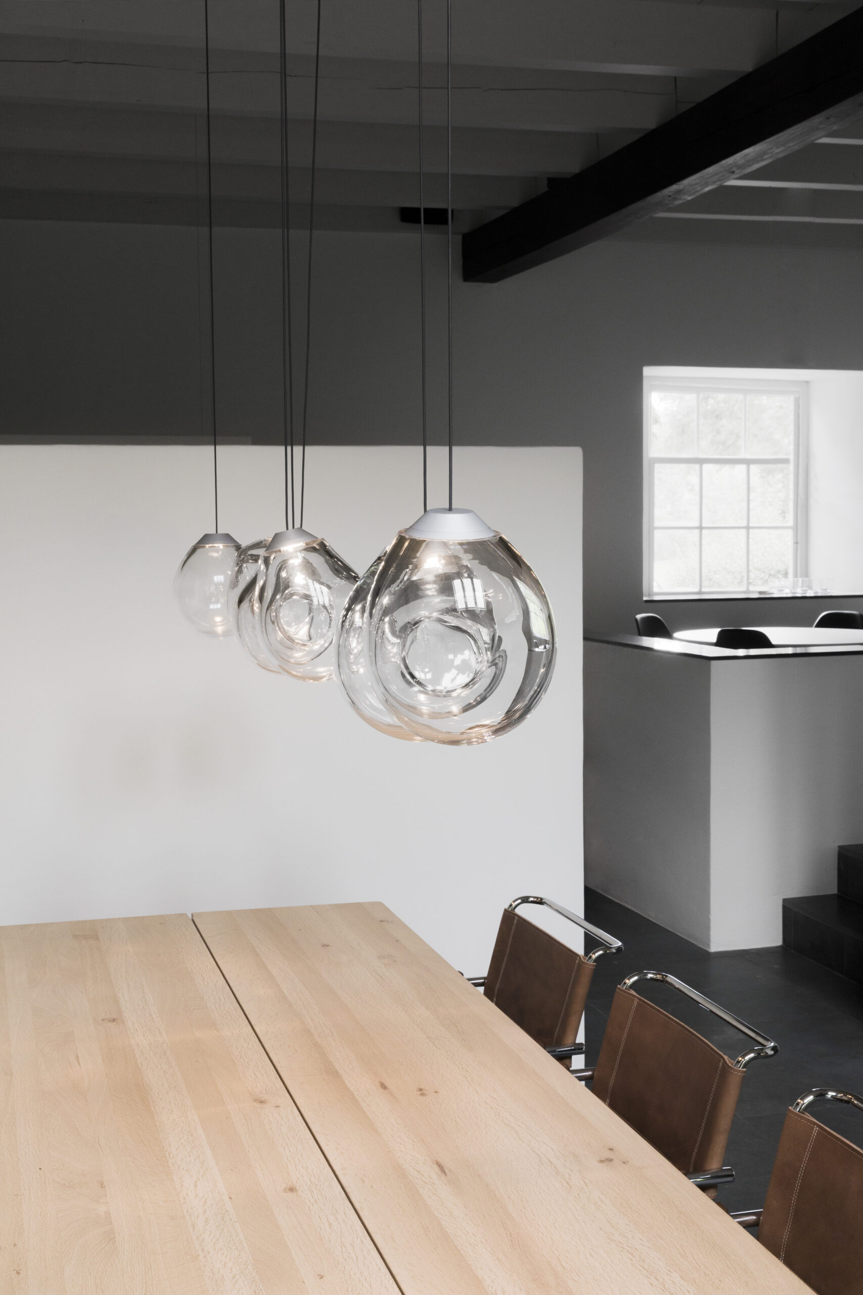 Colored Triple Momentum Blown Glass Pendants by Alex de Witte (3)