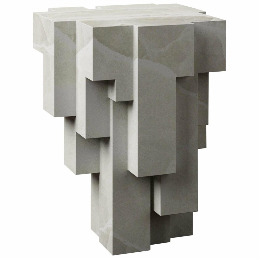 Contemporary Geometric White Onyx No.3 Sculpted Stool by Pietro Franceschini 1