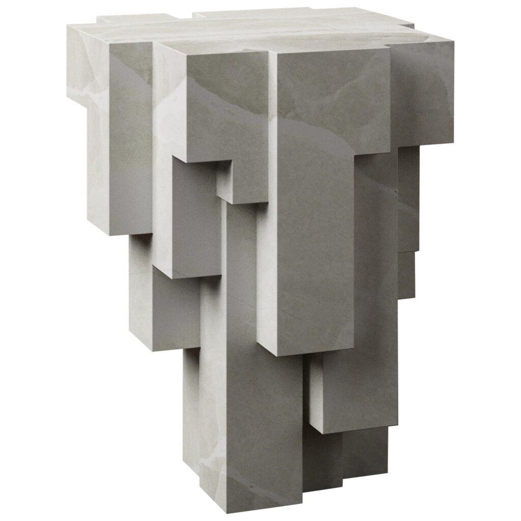 Contemporary Geometric White Onyx No.3 Sculpted Stool by Pietro Franceschini 1